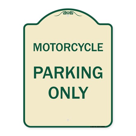 Signmission Motorcycle Parking Only Heavy-Gauge Aluminum Architectural Sign, 24" x 18", TG-1824-23868 A-DES-TG-1824-23868